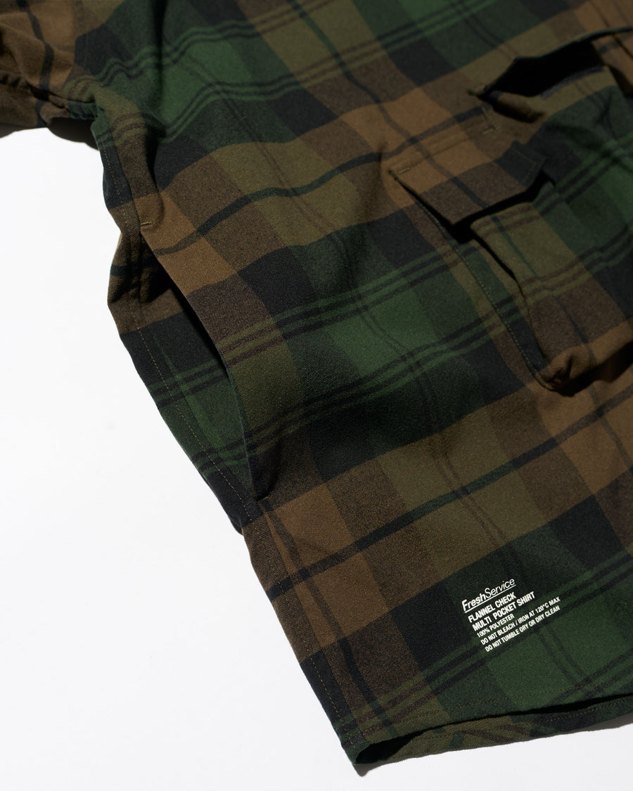 FLANNEL CHECK MULTI  POCKET SHIRT