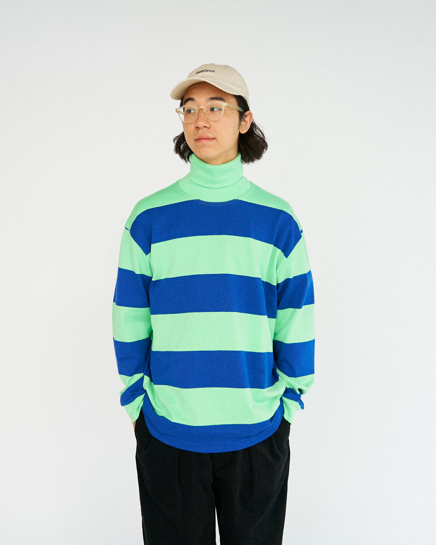 Wide Border Turtle Neck L/S Tee