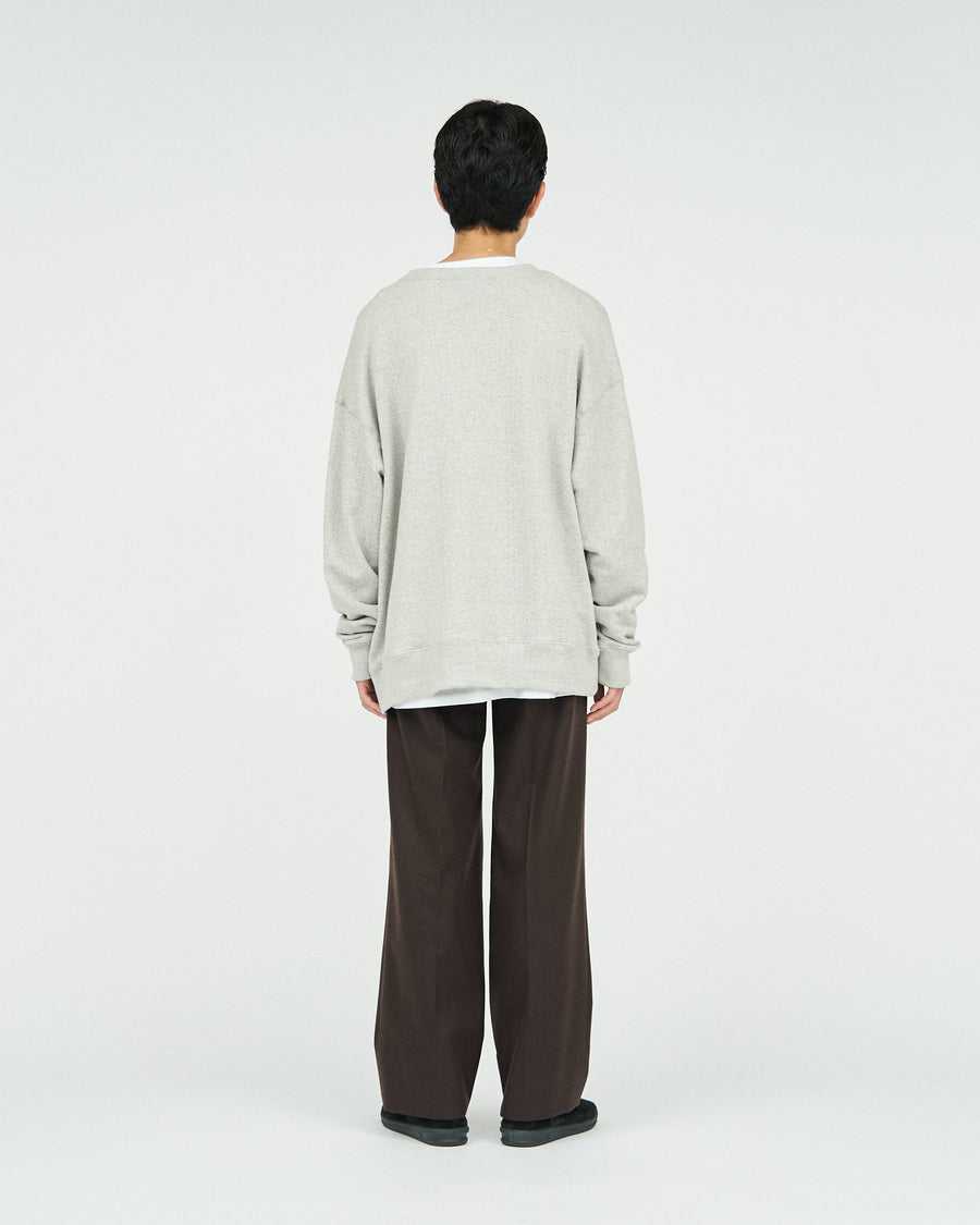 WOOL FRANNEL DRAPE 2-TUCK STRAIGHT SLACKS