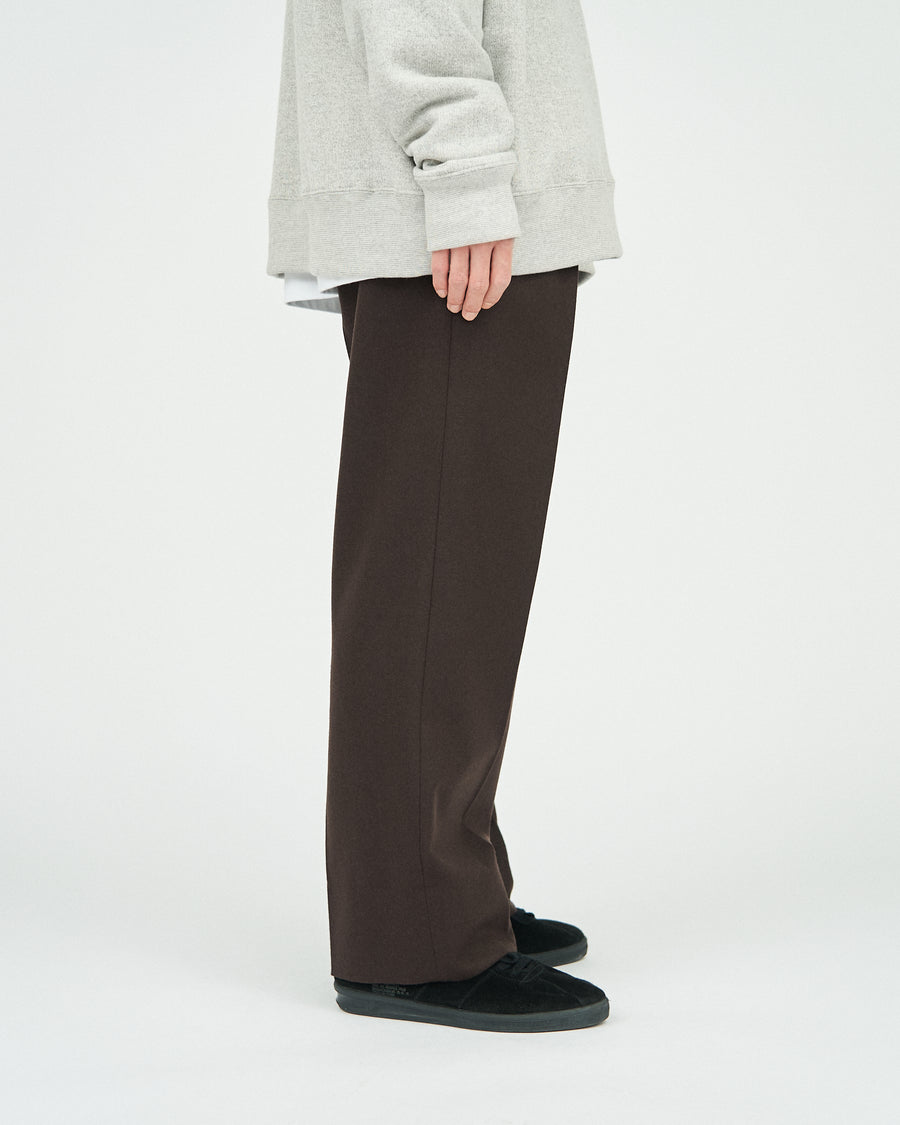 WOOL FRANNEL DRAPE 2-TUCK STRAIGHT SLACKS