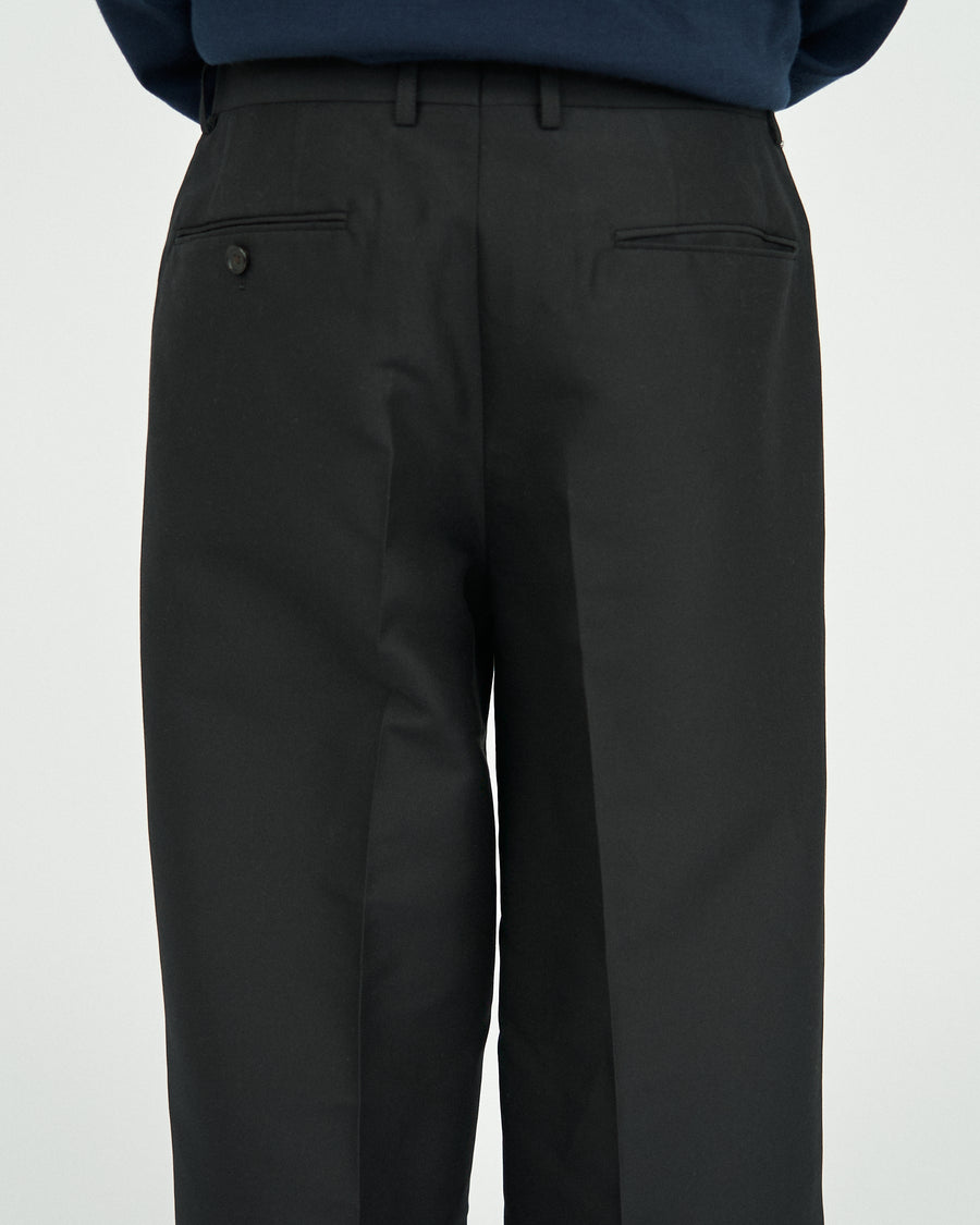 SILK AND WOOL SMOKING 2-TUCK STRAIGHT SLACKS