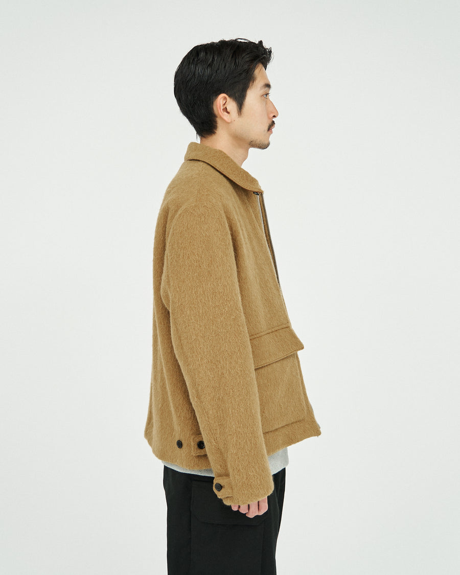 DOUBLE FACE HAlRY ALPACA WOOL SPORTS JACKET