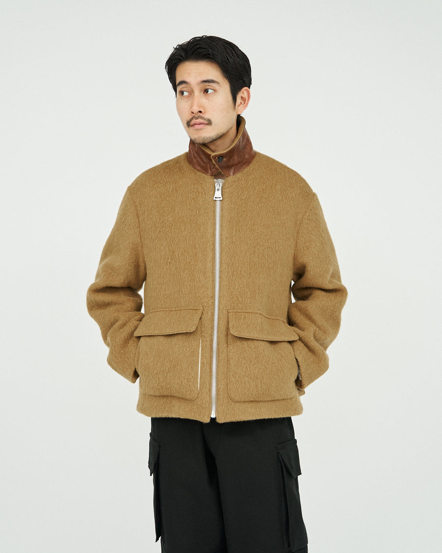 DOUBLE FACE HAlRY ALPACA WOOL SPORTS JACKET