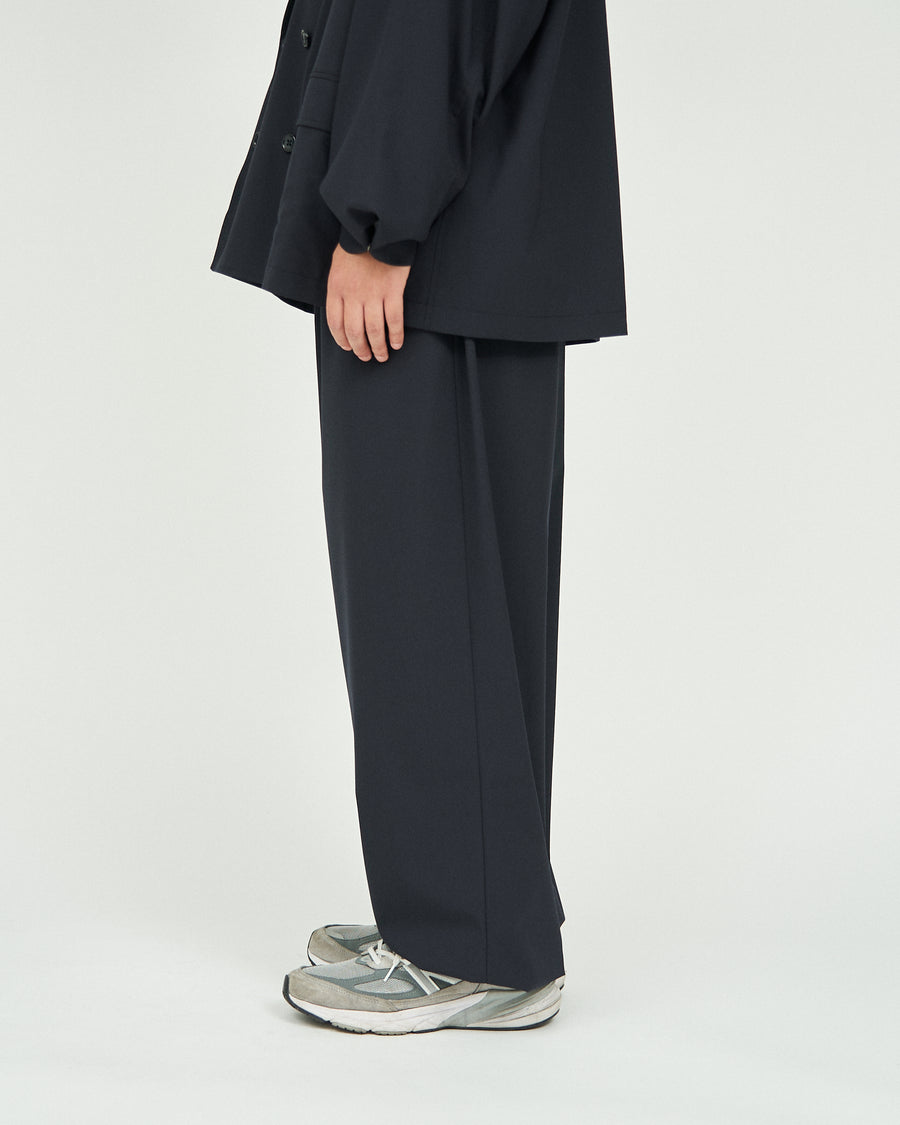 WOOLY CLOTH WIDE TROUSERS