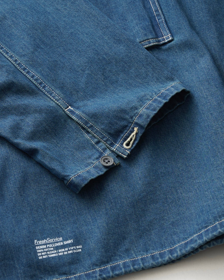 DENIM PULLOVER SHIRT(FADE INDIGO)