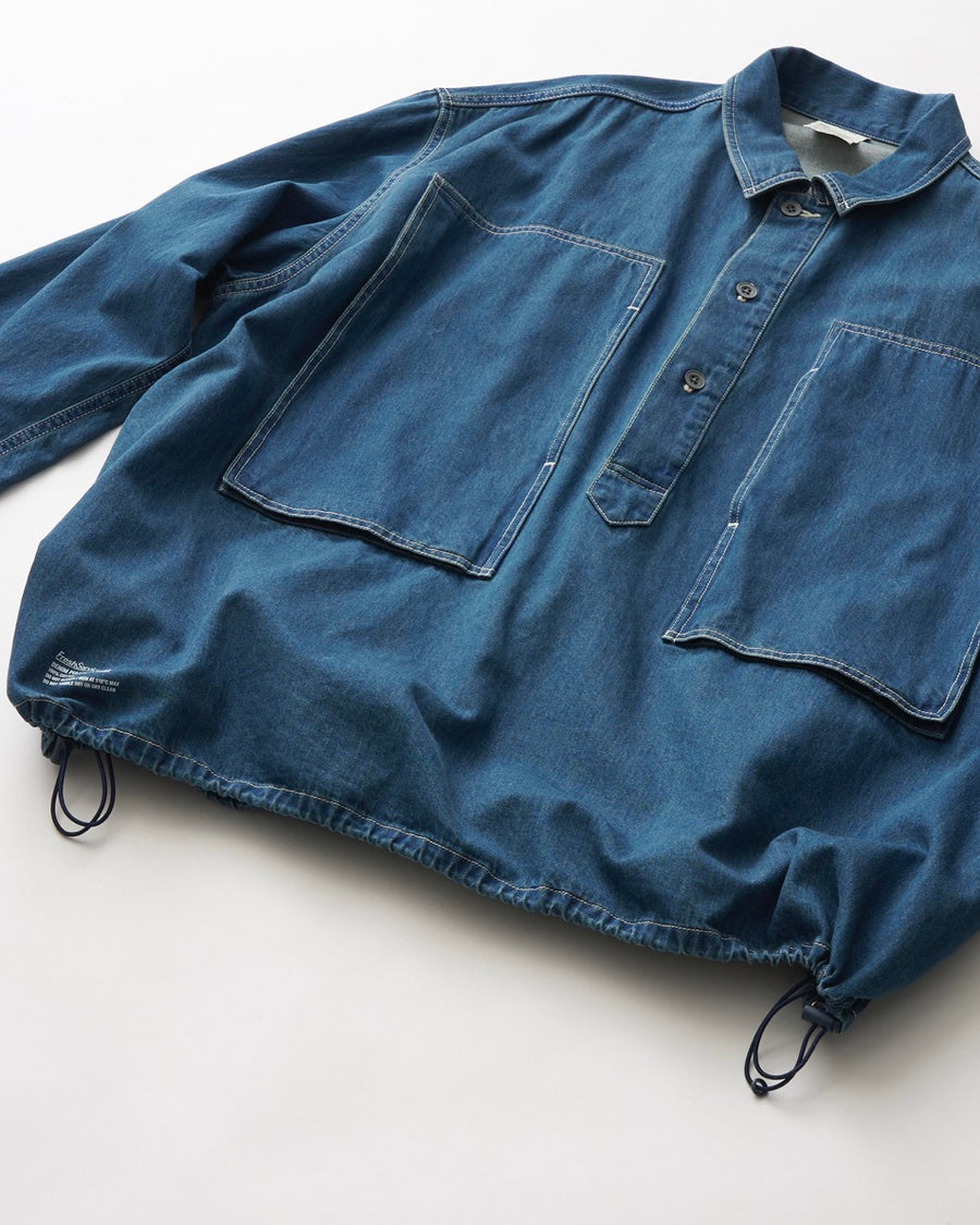 DENIM PULLOVER SHIRT(FADE INDIGO)