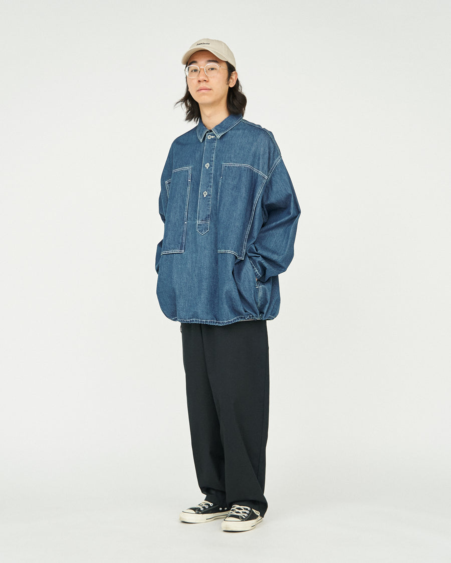 DENIM PULLOVER SHIRT(FADE INDIGO)