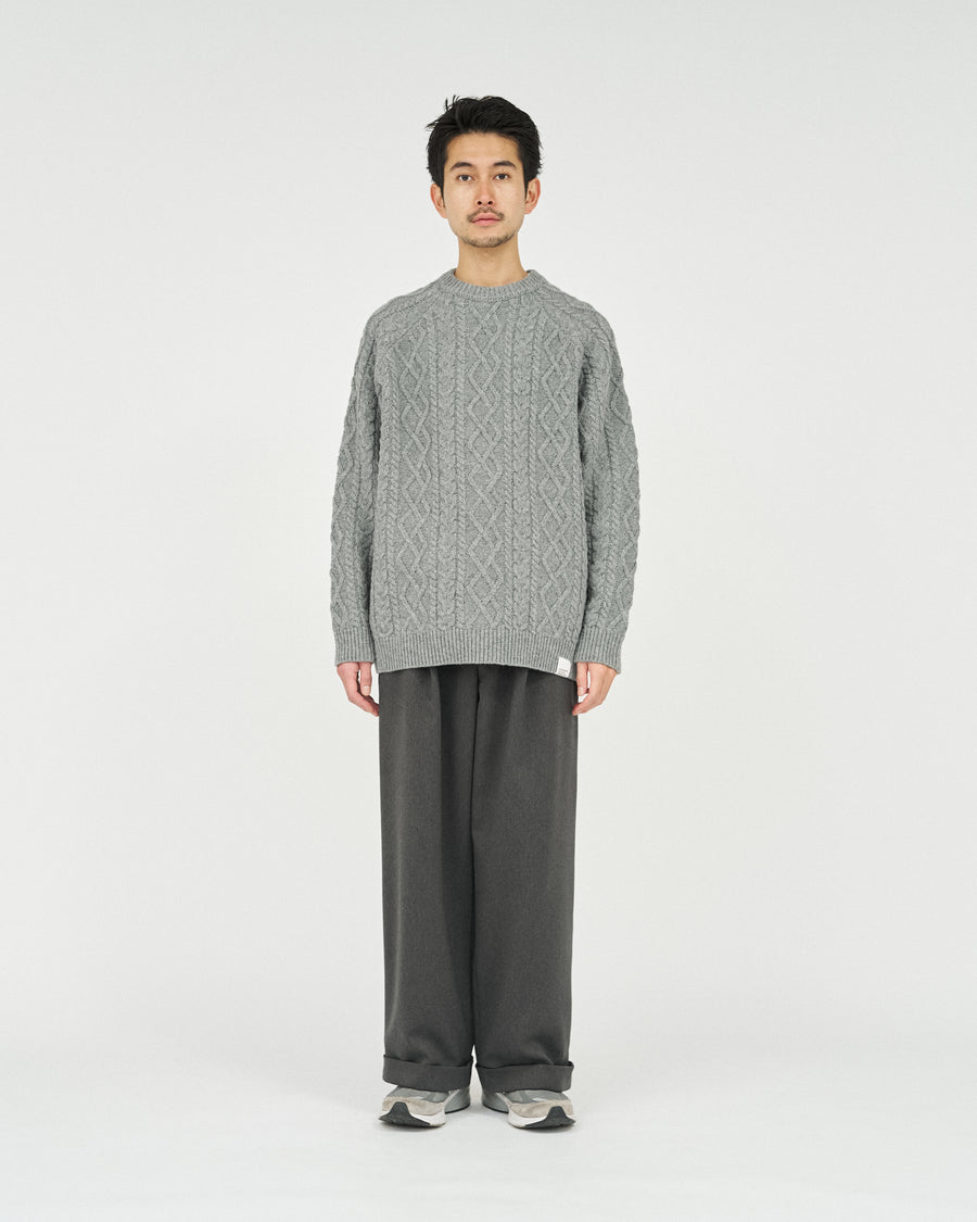 SHETLAND WOOL x SOLOTEX® TECH FISHERMAN SWEATER