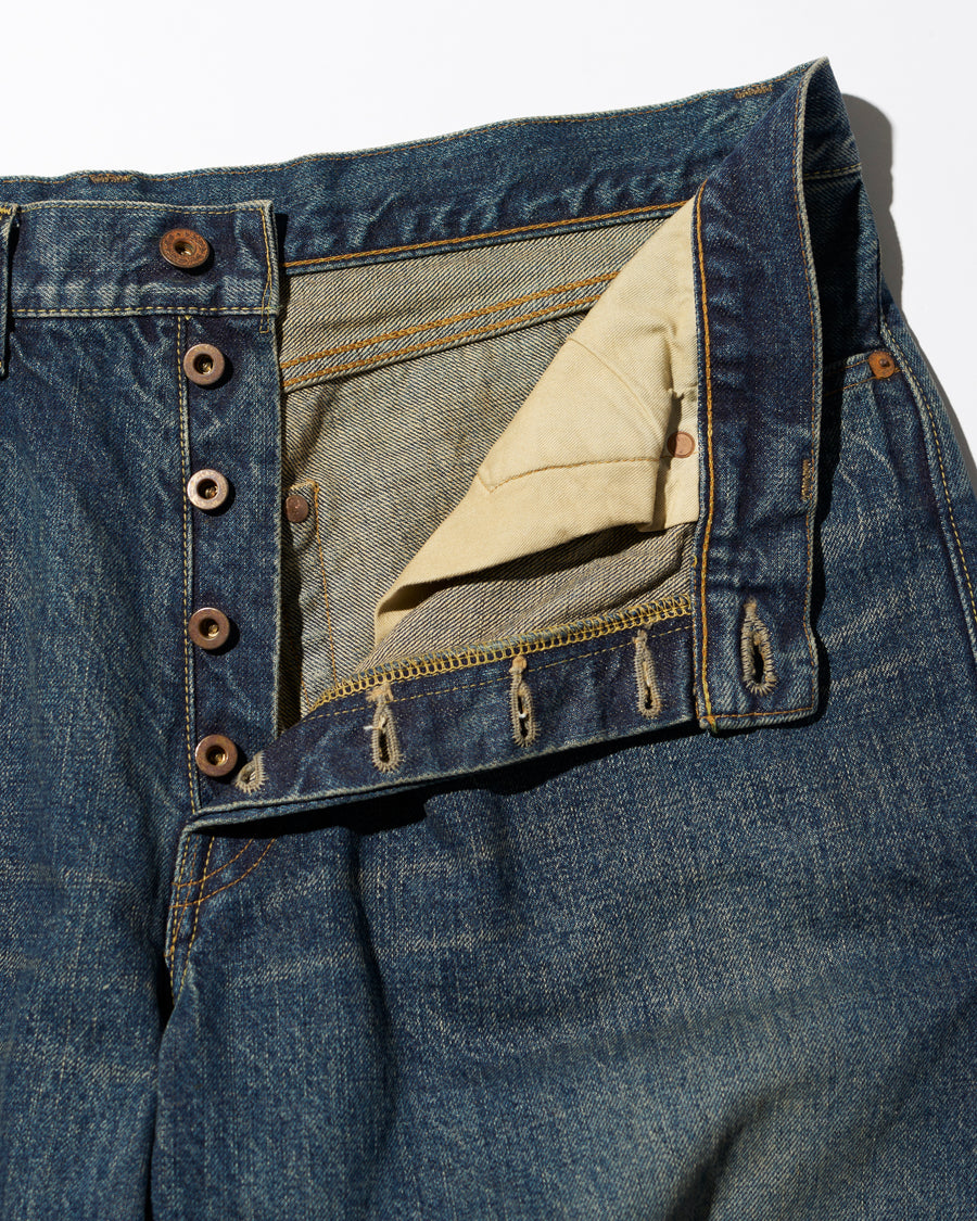CLASSIC HEAVY KIBATA SHUTTLE HYPER BIG WWII 1943 DENIM JEANS