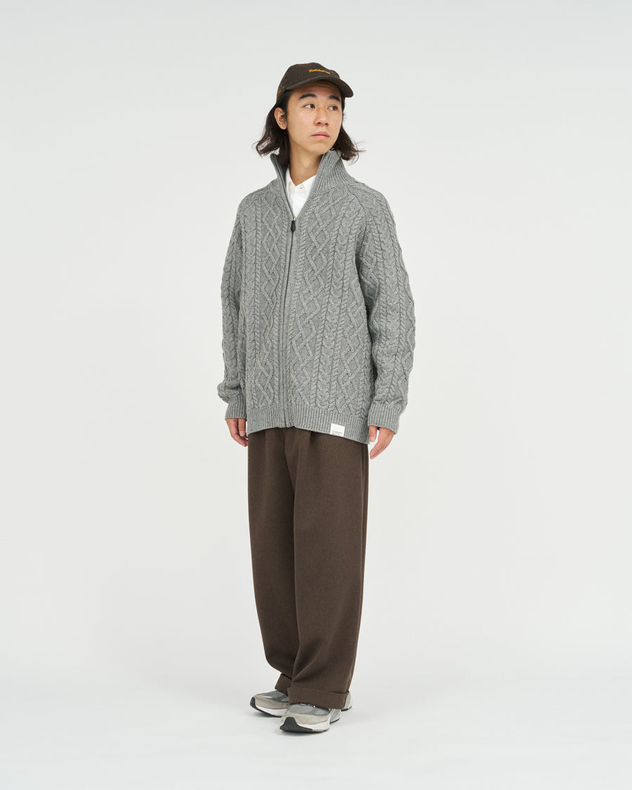SHETLAND WOOL x SOLOTEX® TECH FISHERMAN ZIP-UP