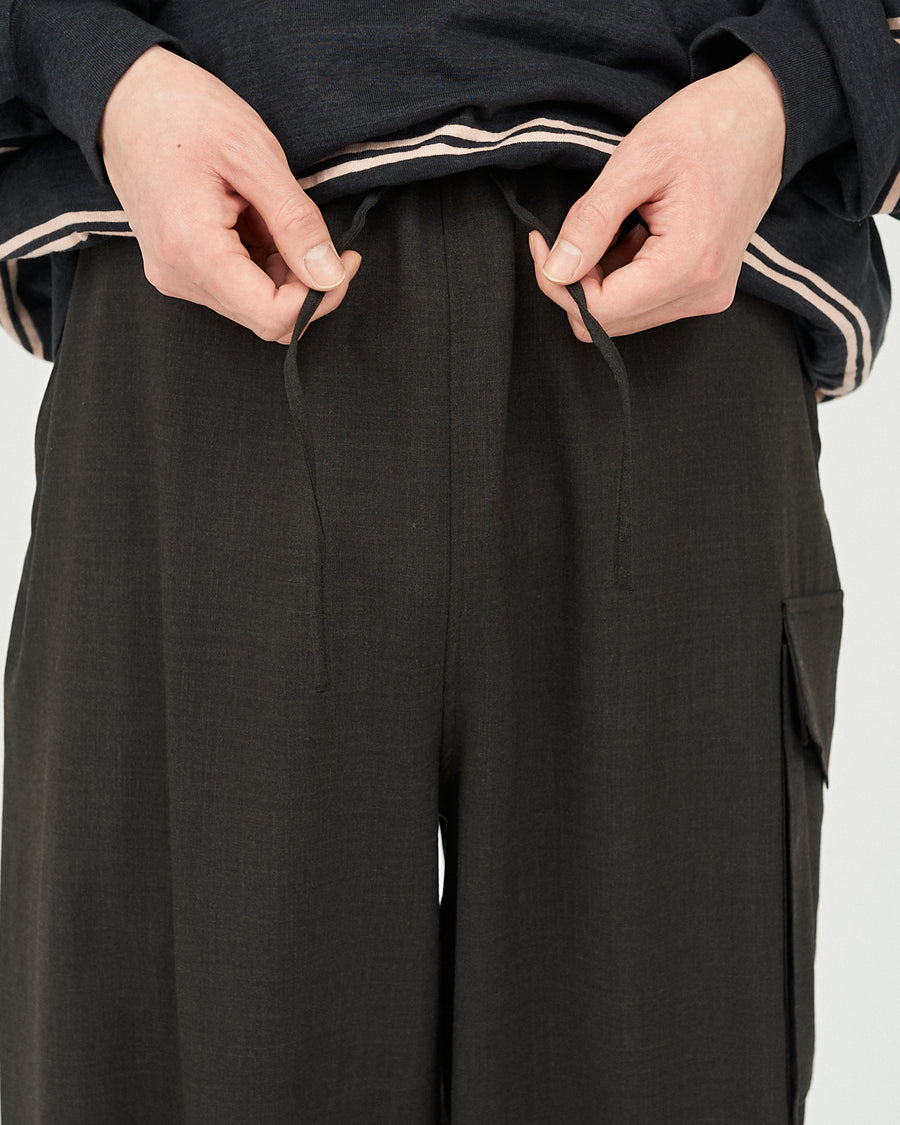 Washed Wool Voile Side Seamless 4P Pants