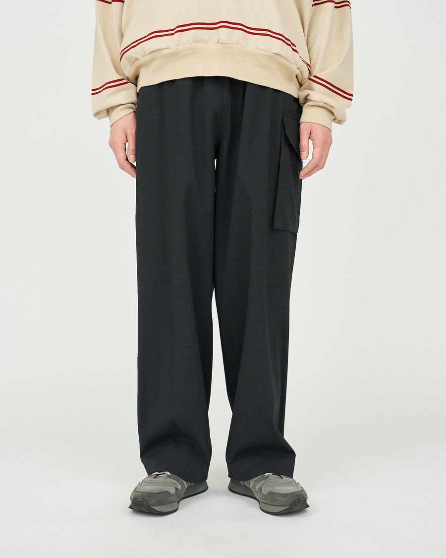 Washed Wool Voile Side Seamless 4P Pants