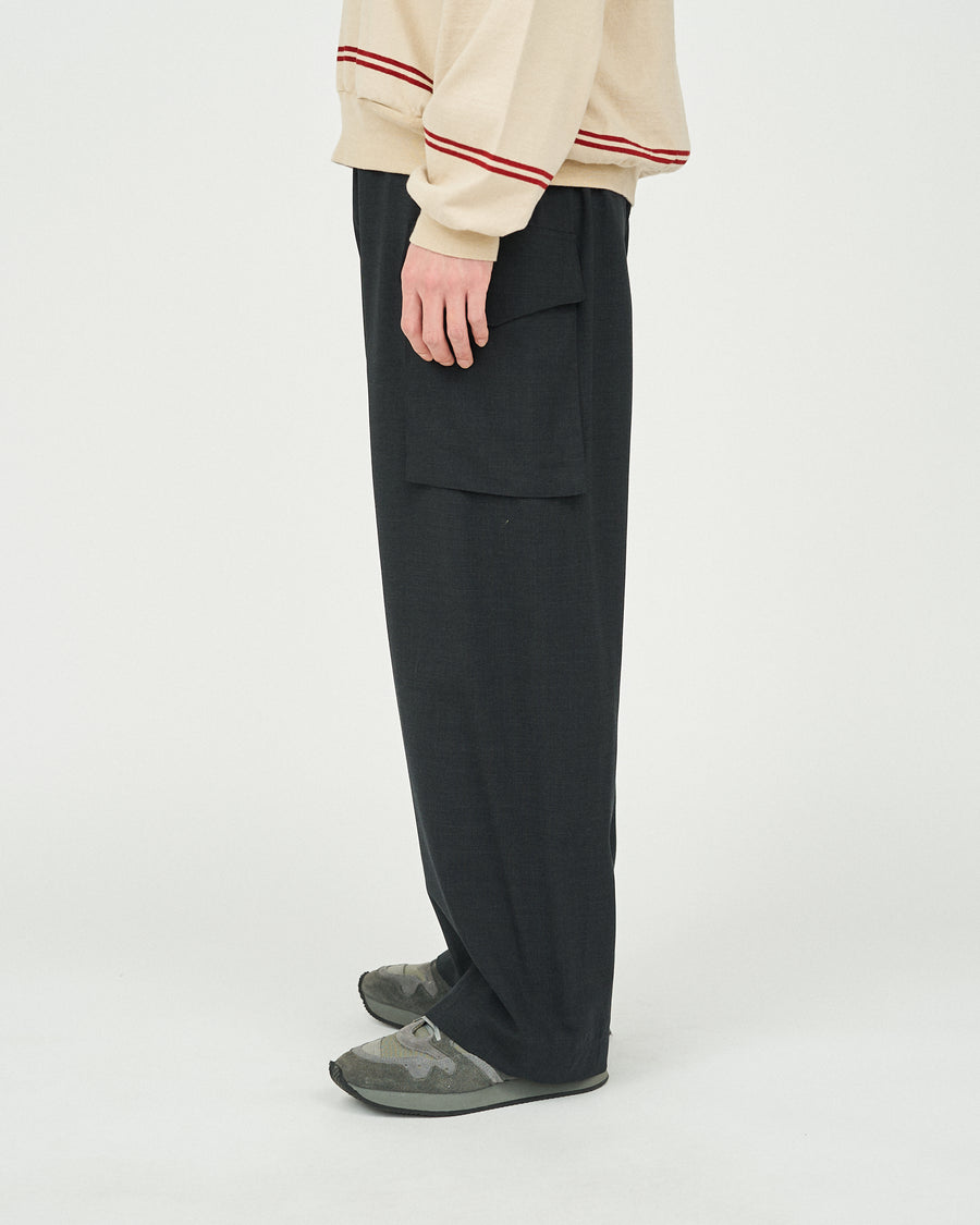 Washed Wool Voile Side Seamless 4P Pants